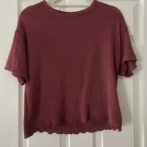Maroon Ribber Crop Blouse size Small